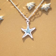 Experience the allure of the ocean with our Starfish Necklace, a beautiful addition to any summer wardrobe. Crafted from high-quality 925 sterling silver, this chain necklace is designed to capture the essence of beachside charm and elegance. Its intricate starfish pendant reflects the beauty of sea life, making it a timeless piece of summer jewelry. Whether dressing up for a special occasion or adding a touch of seaside splendor to everyday outfits, this necklace promises to be a cherished acce Sterling Silver Ocean-inspired Necklaces, Ocean-inspired Sterling Silver Necklaces, Starfish-shaped Necklace With Starfish Charm For Summer, Silver Starfish Charm Necklace For Summer, Silver Necklace With Starfish Charm For Summer, Ocean-inspired Starfish Jewelry In Ocean Color, Ocean-inspired Starfish Jewelry, Ocean Color Necklace With Starfish Charm For Gift, Ocean-inspired Sterling Silver Jewelry With Starfish Charm