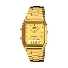 CASIO Timeless Watches, Unisex Watches, Water Design, Casual Watches, Am Pm, Mens Gold, Stainless Steel Band, Chrome Plating, Watch Brands