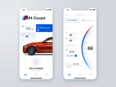 two iphone screens showing the car service app