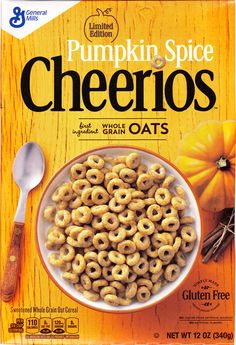 two boxes of pumpkin spice cheerios on display