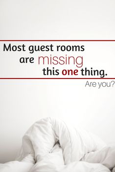 an image of a person in bed with the caption most guest rooms are missing this one thing