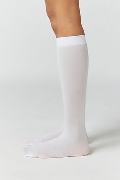 Essential knee highs in the softest sheer knit. Content + Care 96% Nylon, 4% spandex Hand wash Imported Size + Fit Knee length | Classic Sheer Knee High Sock in White, Women's at Urban Outfitters White Knee High Socks, Socks Knee High, Sheer Knit, Knee Highs, White Socks, High Knees, Knee High Socks, Autumn Outfit, White Sock