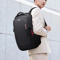 OCB4313 Cool Backpack Meet the OCB4313 Cool Backpack – your new style sidekick! 🎒 Perfect for busy pros or trendy travelers, this Men's Backpack is a game-changer. Crafted from top-notch nylon, it's sleek, lightweight, and waterproof – ready to tackle any weather. Find nifty pockets, a laptop slot, and room to spare for work, school, or travel essentials. The comfy physiological curve back and soft handle add a touch of sophistication. Outside, it's a solid bag with an elegant zip closure and e Black Portable Travel Bag For Outdoor Activities, Portable Black Travel Bag For Outdoor Activities, Black Portable Travel Bag For Outdoor, Functional Black Laptop Bag For School, Functional Black Anti-theft Backpack, Black Laptop Bag Backpack For Back To School, Black Functional Laptop Bag For Back To School, Functional Black Laptop Bag For Back To School, Black Laptop Bag For Travel And Back To School