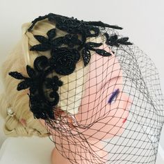 Shipping takes a week to US and 3 days to EU AFTER PROCESSING TIME.Some items are ready to ship.ı will send them the next day The veil headband is made of black birdcage veil is 9 inches long and floral beaded lace applique with small pearls and glass seed be Also I can place it on a headband ,small combs or alligator clips. Important Note! Please, keep in mind that colors of images may look slightly different because of the specifics of your computer! This item will be packaged with lots of lov Elegant Headband Fascinator For Costume Party, Adjustable Wedding Headband Costume Accessory, Elegant Headband For Masquerade, Vintage Black Fascinator For Wedding, Adjustable Ceremony Headband, Black Fitted Headband For Wedding, Adjustable Vintage Costume Accessories For Wedding, Adjustable Headband For Ceremony, Vintage Adjustable Costume Accessories For Wedding