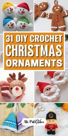 crochet christmas ornaments with the title 31 diy crochet christmas ornaments