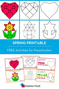 spring printable worksheets for preschool and homeschool students to practice their fine art skills