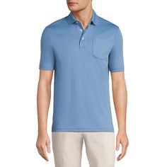 So Soft And Looks Brand New Blue Cotton Polo Shirt For Business Casual, Classic Blue Golf Tops, Classic Blue Golf Shirt, Blue Casual Polo Shirt With Pockets, Casual Blue Polo Shirt With Pockets, Blue Cotton Golf Shirt, Classic Blue Polo Shirt With Pockets, Winter Tees, Pleated Jacket