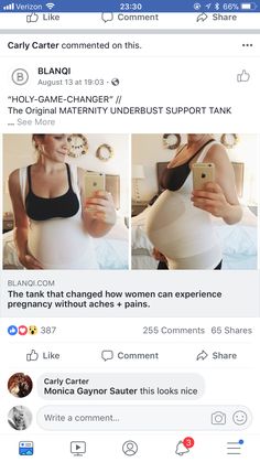 an image of a pregnant woman on her facebook page with the caption's name