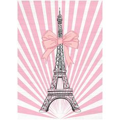 the eiffel tower is adorned with a pink bow