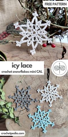 crochet snowflakes mini cal - free pattern for the icy lace ornament