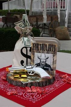 Cowboy Themed Decorations - Western cowboy boot centerpieces themed table decorations ... - See ... 80th Western Birthday Party, Cowboy 80th Birthday Party, Wanted Party Theme, Wild West Table Centerpieces, Western Decor Party Ideas, Wild West Centerpieces Table Decorations, Cowboy Party For Adults, Western Table Decorations Cowboy Theme, Western Party Backdrop Ideas