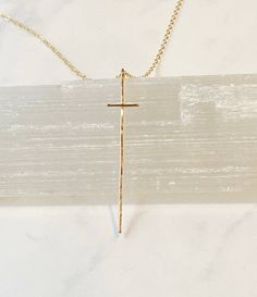 Modern Cross Necklace ~14kt Gold Fill or Sterling Silver Davidson Nc, Sterling Silver Cross Necklace, Gold Cross Necklace, Mom Necklace, Modern Cross, Gold Cross, Short Necklace, The Cross, 14kt Gold