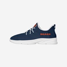 Chicago Bears Team Color Sneakers FOCO 7 - FOCO.com Casual Sneakers For Sports Season, White Team Spirit Sneakers With Team Name, White Sneakers With Team Spirit, Black Casual Sneakers With Custom Logo, Navy Casual Sports Sneakers, Sporty White Sneakers For Game Day, White Team Spirit Sneakers For Sports Season, White Sneakers With Team Name For Sports, Team-colored Sneakers For Sports Events