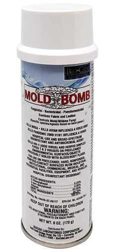 a can of mold bomb on a white background