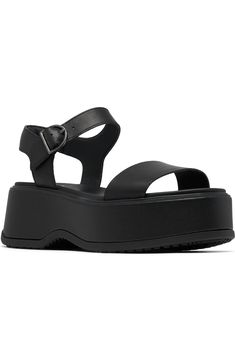 SOREL Dayspring Ankle Strap Platform Sandal (Women) | Nordstrom Synthetic Platform Footbed Sandals With Open Heel, Synthetic Open Heel Platform Footbed Sandals, Synthetic Platform Slingback Sandals With Round Toe, Synthetic Slingback Sandals With Chunky Platform, Modern Platform Sandals With Round Toe, Synthetic Slingback Sandals With Chunky Platform And Round Toe, Chunky Platform Wedge Sandals With Ankle Strap, Synthetic Ankle Strap Wedge Sandals With Chunky Platform, Modern Chunky Platform Open Toe Sandals