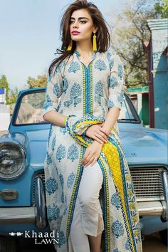 Tunik Linen, डिजाइनर कपड़े, Gul Ahmed, Salwar Kamiz, Casual Wear Dress, Sleeves Designs For Dresses