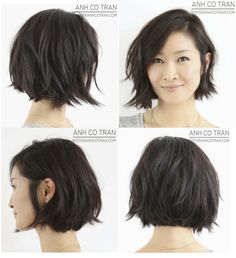 Brunette bob Brunette Lob, Haircuts 2014, Short Layered Bob Haircuts, Brunette Bob, Layered Short, Popular Short Hairstyles, Short Hairstyle, Asian Hair