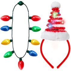 PRICES MAY VARY. Spread the holiday cheer with this lighted headband and 9 lights bulb necklace bundle set Headband and bulb necklace are batteries included and installed and can be replaceable, ready for immediately use Headband is in one size fit all, bring festive joy to the whole family Perfect for Christmas Xmas Party Favors, Ugly Sweater Party, Holiday Party Favors, Holiday Family Celebration Party, Christmas Dress-up Accessories, Christmas Light-up Toys, Christmas Holiday Decorations Buy Christmas Light Necklace, Christmas Tree Headband, Christmas Headwear, Led Necklaces, Xmas Costumes, Christmas Dress Up, Headband Christmas, Hat Headband, Holiday Party Favors