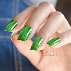 Green Manicure, Green Nail Ideas, Cracked Nails, Bright Nail Designs, Yellow Nail Art, Green Nail Art, Green Nail Designs