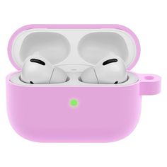 an image of two airpods in pink case