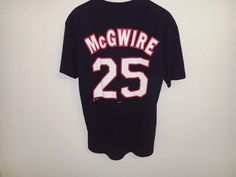 Vintage 90s Mark McGwire St Louis Cardinals Double Sided T-Shirt (1998) - Mens Medium Mark Mcgwire, Letterman Jacket, Tumblr Fashion, Satin Jackets