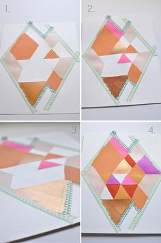 step by step instructions on how to make an origami geometrical paper piece