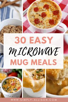 30 easy microwave mug meals with the title overlay