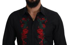 Black floral embroidery mens long sleeves gold shirt 100% authentic and brand new with tags Classic neck Long sleeves Button-down closure Regular fit Made of 100% cotton Black color with floral embroidery Front button closure Logo details Made in Italy Material: 100% Cotton Designer Long Sleeve Embroidered Shirt, Designer Embroidered Long Sleeve Shirt, Formal Fitted Shirt With Floral Embroidery, Fitted Formal Shirt With Floral Embroidery, Luxury Embroidered Fitted Tops, Designer Formal Tops With Floral Embroidery, Designer Floral Embroidered Tops For Formal Occasions, Luxury Embroidered Cotton Tops, Gold Shirt