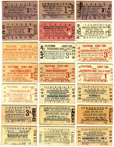 an old movie ticket collection from the 1950's