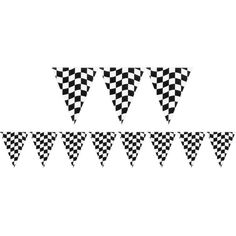 a set of checkered flags with black and white designs