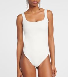 High Cut High Stretch Summer Bodysuit, Fitted High Cut Smoothing Bodysuit, Smoothing Fitted High Cut Bodysuit, Smoothing Fitted High-cut Bodysuit, High Stretch Nylon One-piece Bodysuit, Fitted Smoothing One-piece Leotard, Smoothing Fitted One-piece Leotard, Summer Stretch Elastane Leotard, Summer Stretch Leotard With Smoothing Details