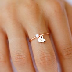 Cute Symbols, Healing Hearts, Minimal Ring, Pura Vida Bracelets, Sterling Silver Stacking Rings, Letter Ring, Monogram Ring, Greek Letters, Silver Stacking Rings