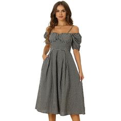 It's simple but elegant and classic and always makes you cute and feminine. Retro Gingham Dress for Ladies, youth girls, design with padded bust, no need wear the bra. High collect waist design perfectly your figure, concealed zipper at side, will be a must-have dress for your wardrobe. The sundresses suitable for daily wear, beach, shopping, party, dating,etc. Padded Bust; Spaghetti Straps; Off Shoulder; Short Sleeve; Gingham Printed; Midi Dress. More Styles, More Choices, CLICK HERE. Size: XL.  Color: Blue.  Gender: female.  Age Group: adult. Bohemian Floral Dress, Dress For Ladies, Vintage Gingham, Beach Shopping, Twist Front Dress, Peter Pan Collar Dress, Shopping Party, Floral Dresses Short, Elegant Dresses For Women