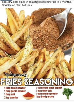 French Fry Seasoning Recipe, Fry Seasoning Recipe, Homemade Fries