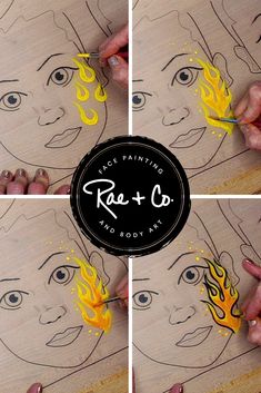 Flames Face Paint, Fire Face Painting, Face Paint Business, Face Painting Signs Ideas, Flame Face Paint, Fire Face Paint, Adult Face Paint, Face Painting Practice