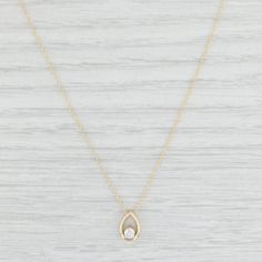 Gemstone Information: - Natural Diamond - Carats - 0.10ct  Cut - Round Brilliant Color - H - I Clarity - I1 Metal: 14k Yellow Gold Weight: 0.9 Grams  Stamps: 14k Style: Rope Chain Closure: Spring Ring Clasp Chain Length: 18" Width: 0.8 mm Pendant dimensions: 8.8  x 5.9 mm Each piece is thoroughly examined and refinished as needed by our professional jewelers, graded by our in-house GIA (Gemological Institute of America) Graduate Gemologist, and inspected for quality before being carefully packag Teardrop Pendant, Last Minute Gifts, Rope Chain, Spring Rings, Chain Lengths, Chain Length, Round Brilliant, Jewelry Ideas, Natural Diamonds