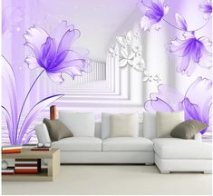 3-Dimensional Extension Space Wall Mural Collection from Gallery Wallrus | Eclectic Wall Art & Decor with Worldwide Shipping Floral Design Wallpaper, Purple Lily, Photos Wallpaper, Custom Wall Murals, Lily Flowers