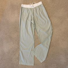 New With Tags Victoria Secret Pajama Pants Sz Small. Light Green, Light Purple & White Stripped. Light Material. Very Spring Themed Colors. Excellent Condition With No Flaws I Do Accept Offers Comfortable Summer Pants For Pajama Party, Green Cotton Sleepwear For Relaxation, Cotton Wide Leg Sleepwear For Lounging, Cotton Wide-leg Sleepwear For Lounging, Casual Green Sleepwear With Elastic Waistband, Cotton Wide Leg Sleep Bottoms, Wide Leg Cotton Sleep Bottoms, Wide Leg Cotton Sleepwear, Green Cotton Sleep Pants