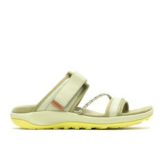 Simple and unique. This easy-on and easy-off sandal has adjustable straps for a customized fit, a rubber outsole for traction, and a plush footbed foam for Sport Sandals, Sport Girl, Hook And Loop, Winter Sale, Summer Wear, Full Grain Leather, Slide Sandals, Winter Boots, Womens Sandals