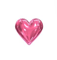 a shiny pink heart shaped object on a white background in the shape of a balloon