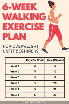 the 6 - week walking exercise plan for beginners