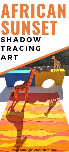 an african sunset shadow painting art project for kids