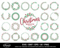 Christmas Wreath Svg, Svg Leaves, Popular Svg, Wreath Svg, Wreath Drawing, Holly Wreath, Christmas Border, Xmas Wreaths, Bunny Svg