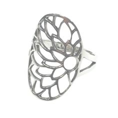 Sterling Silver Knuckle Lotus Ring Size 6 - 9 | apoptosisnyc.com Open Lotus Flower, Silver Earrings Aesthetic, Internet Shopping, Lotus Ring, Blooming Lotus, Sunflower Jewelry, Earrings Aesthetic, Silver Necklace Set, Fine Silver Jewelry