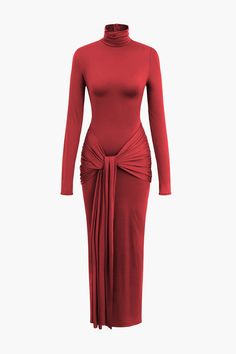 Crop Top Dress, Bodycon Dress With Sleeves, Trendy Summer Outfits, High Neck Long Sleeve, Sleeve Maxi Dress, Long Sleeve Maxi, Long Sleeve Bodycon, Ruched Dress, Autumn Fashion Women