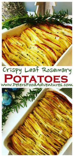 crispy leaf rosemary potato casserole is an easy side dish for any holiday dinner