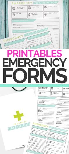 printable emergency forms with the title text overlay