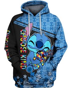 a blue and black hoodie with an image of stitching stitchs on it