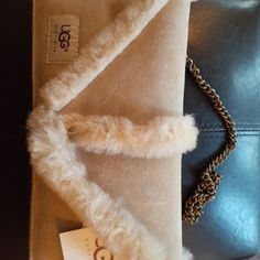 Gorgeous Nwt Ugg Australia Beige Suede 11" Tail Clutch. Retails For $350 Designer Evening Bags For Winter, Ugg Handbag, Ugg Sherpa Bag, Luxury Suede Bags For On-the-go, Womens Uggs, Ugg Australia, Wristlets, Clutches, Bag Lady