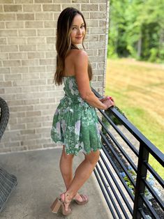 Rompers can come in so many options. We especially love when they are versatile. Dressed up or down with a change of shoes. This romper has a halter style neck, a pleated bodice with a keyhole and a smocked back. Also has pockets. Partially lined. 100% polyester Model is wearing an extra small. Pleated Bodice, Pants And Leggings, Halter Style, Short Jumpsuit, Skirt Leggings, In The Garden, Denim Pants, The Garden, Jumpsuit Romper